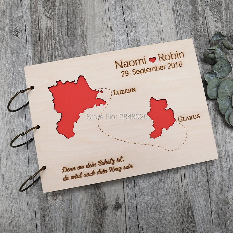 Custom Star Map - Rustykalna spersonalizowana księga gości weselnych, niestandardowa