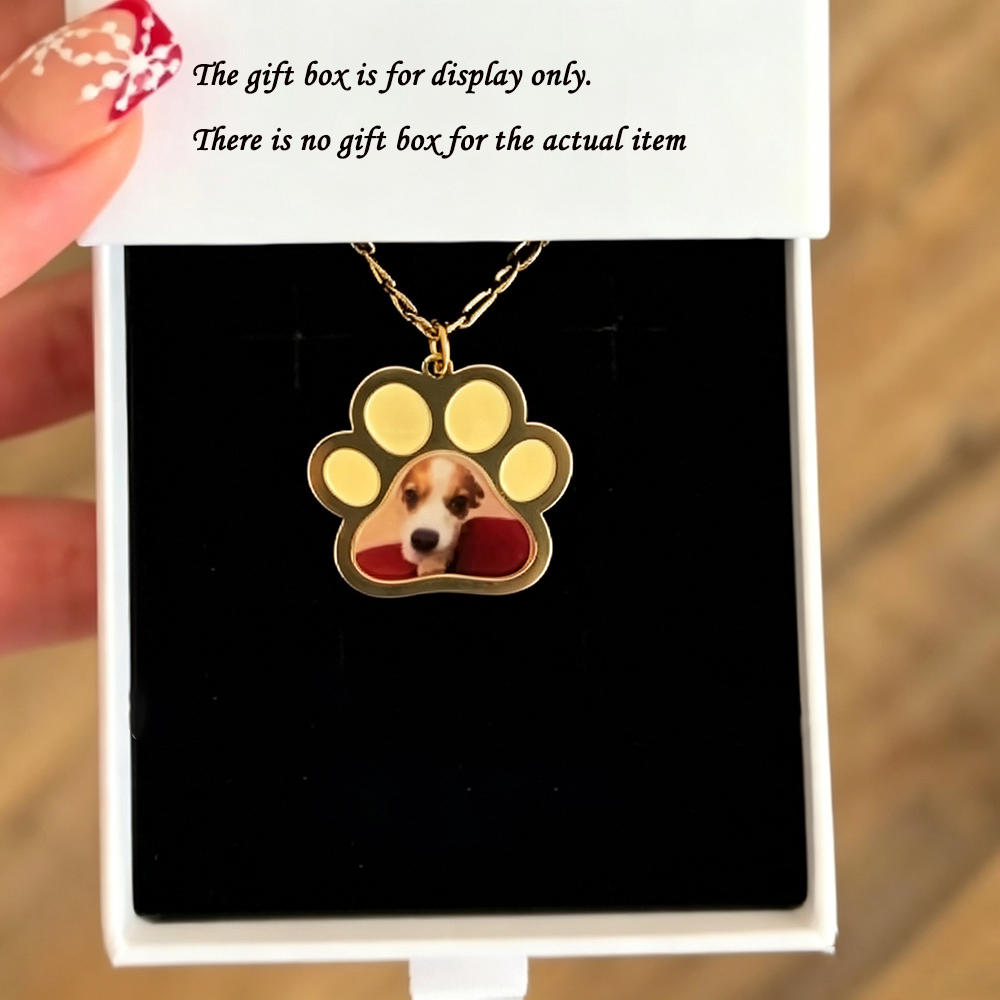 Name Necklace Custom - Spersonalizowany naszyjnik ze zdjęciem odcisku łapy