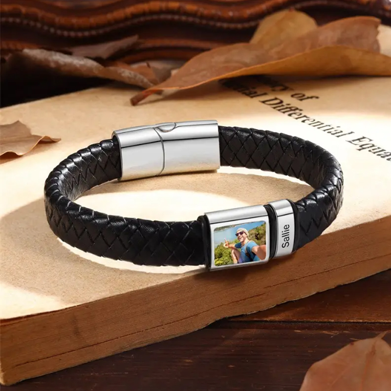 Coordinates Bracelet - Spersonalizowana bransoletka ze zdjęciem dla mężczyzn