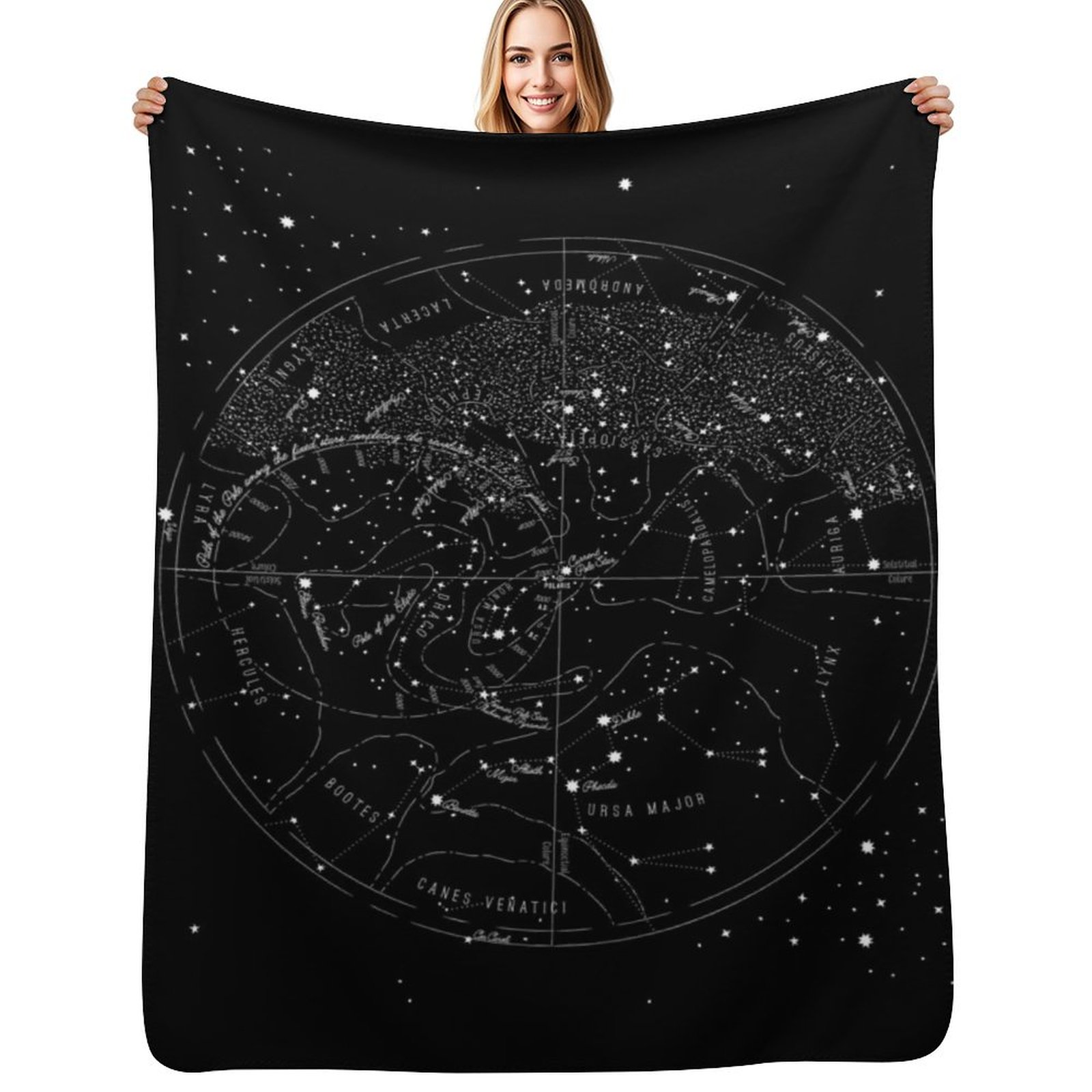 Custom Star Map - Koc z motywem szczegółowej mapy gwiazd
