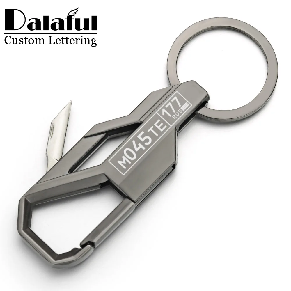 Initial Ring Custom - Mini nóż brelok składany spersonalizowany samochód