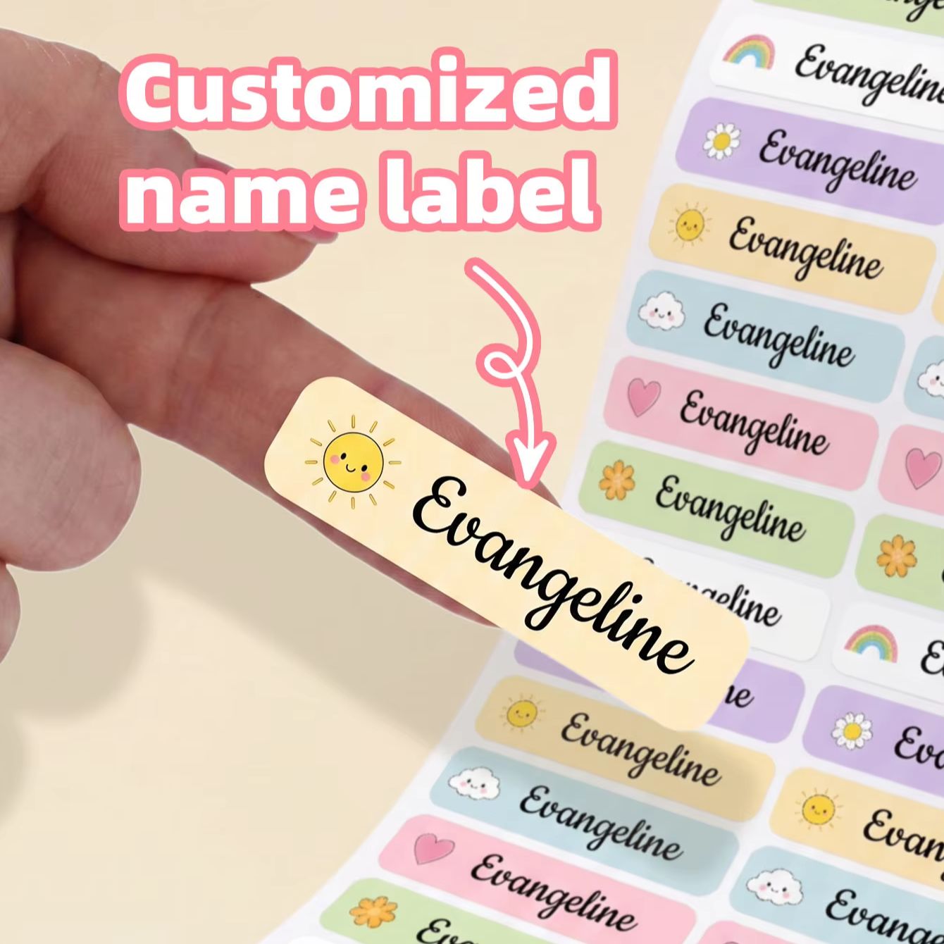 Personalized Name Box - 1-220 szt. Personalizowane naklejki z imieniem,