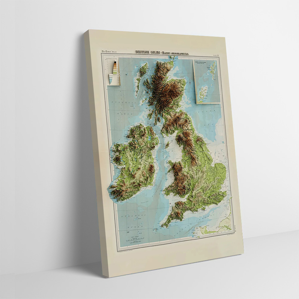 Custom Map Poster - Mapa 3D z reliefem z 1922