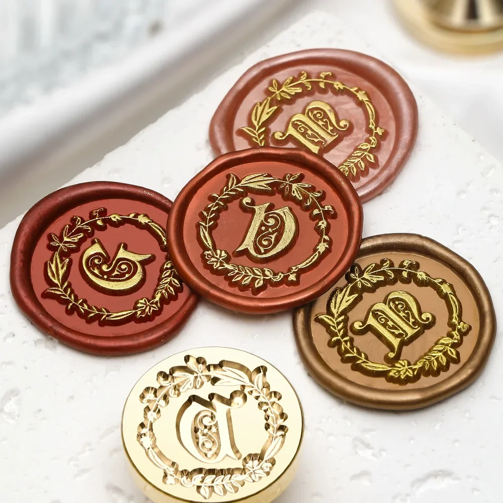 Wax Seal Letter Kit - Wieniec kwiatowy Pieczęć woskowa z literą