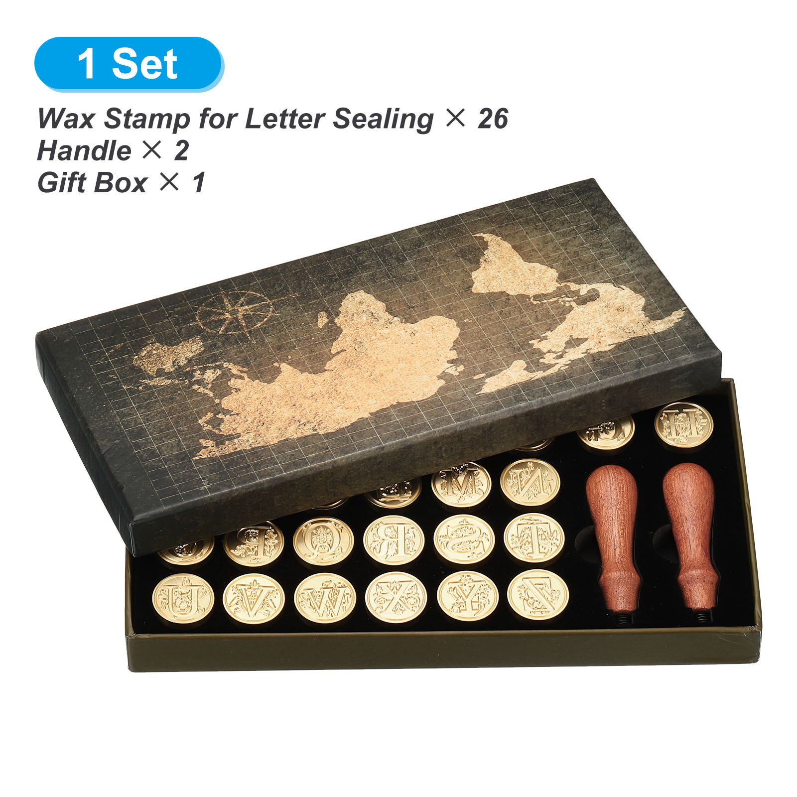 Wax Seal Letter Kit - Zestaw stempli do wosku z literami