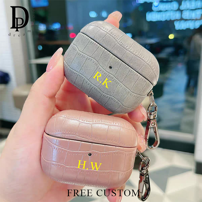 Monogram Keychain Leather - Nazwa własna Etui na słuchawki ze