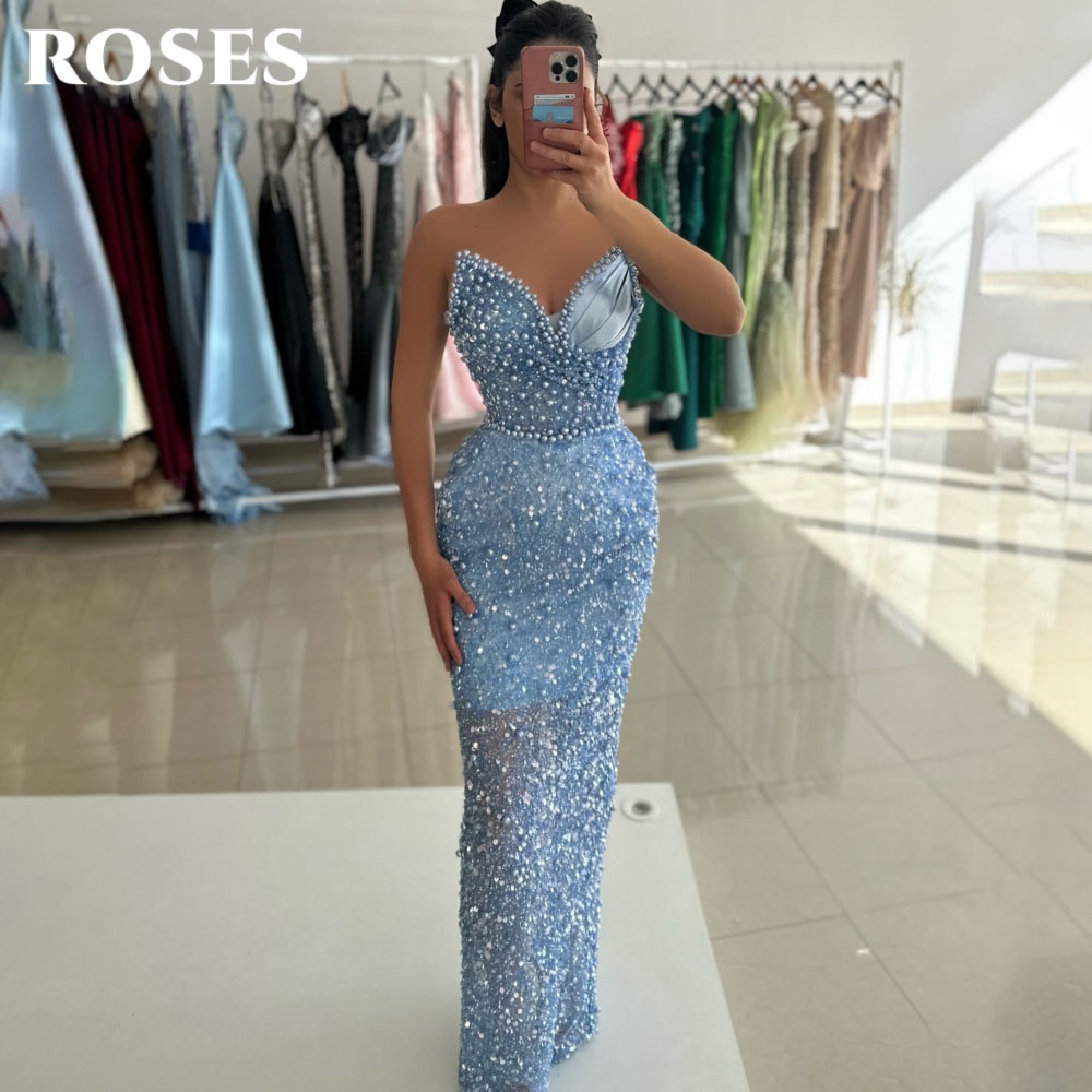 Custom Night Sky - Sukienka wieczorowa ROSES Sky Blue Glamorous,