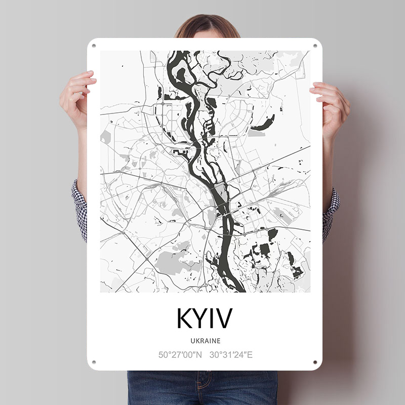 Custom Map Poster - Mapa Kijowa Drukowana na Plakacie, Personalizowane