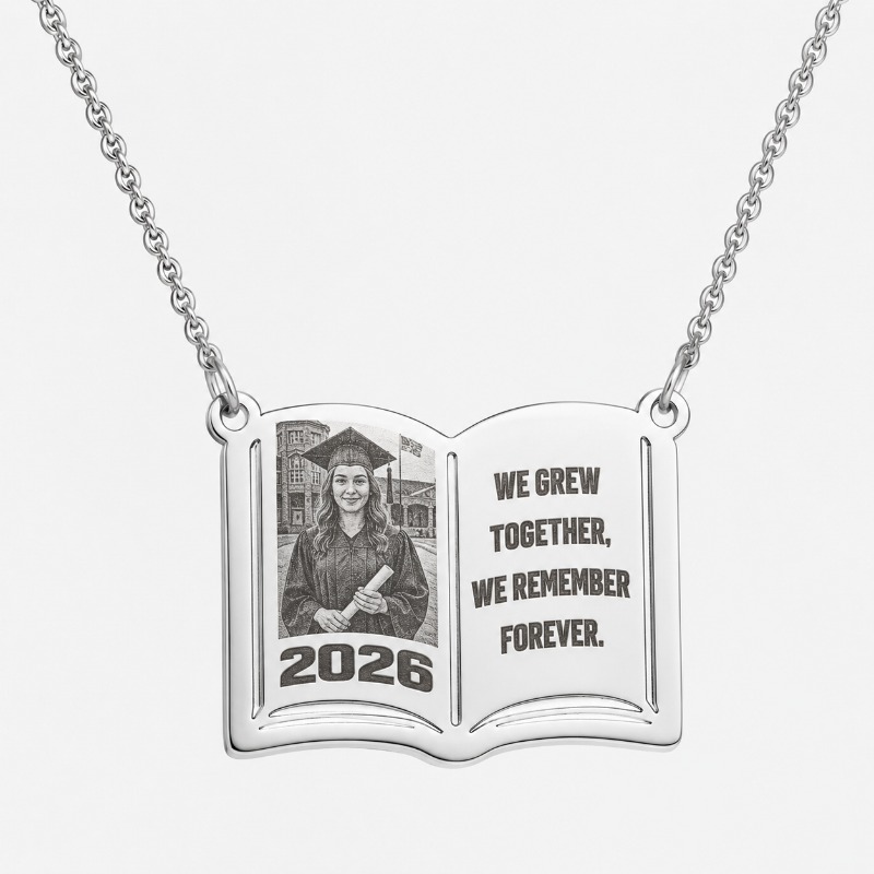Custom Photo Book - Naszyjnik ze stali nierdzewnej z własnym