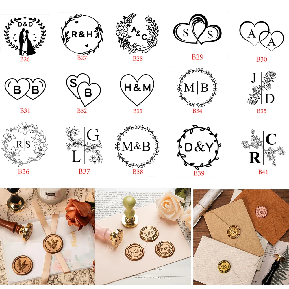 Wax Seal Letter Kit - Niestandardowy zestaw pieczęci woskowych Podwójna nazwa