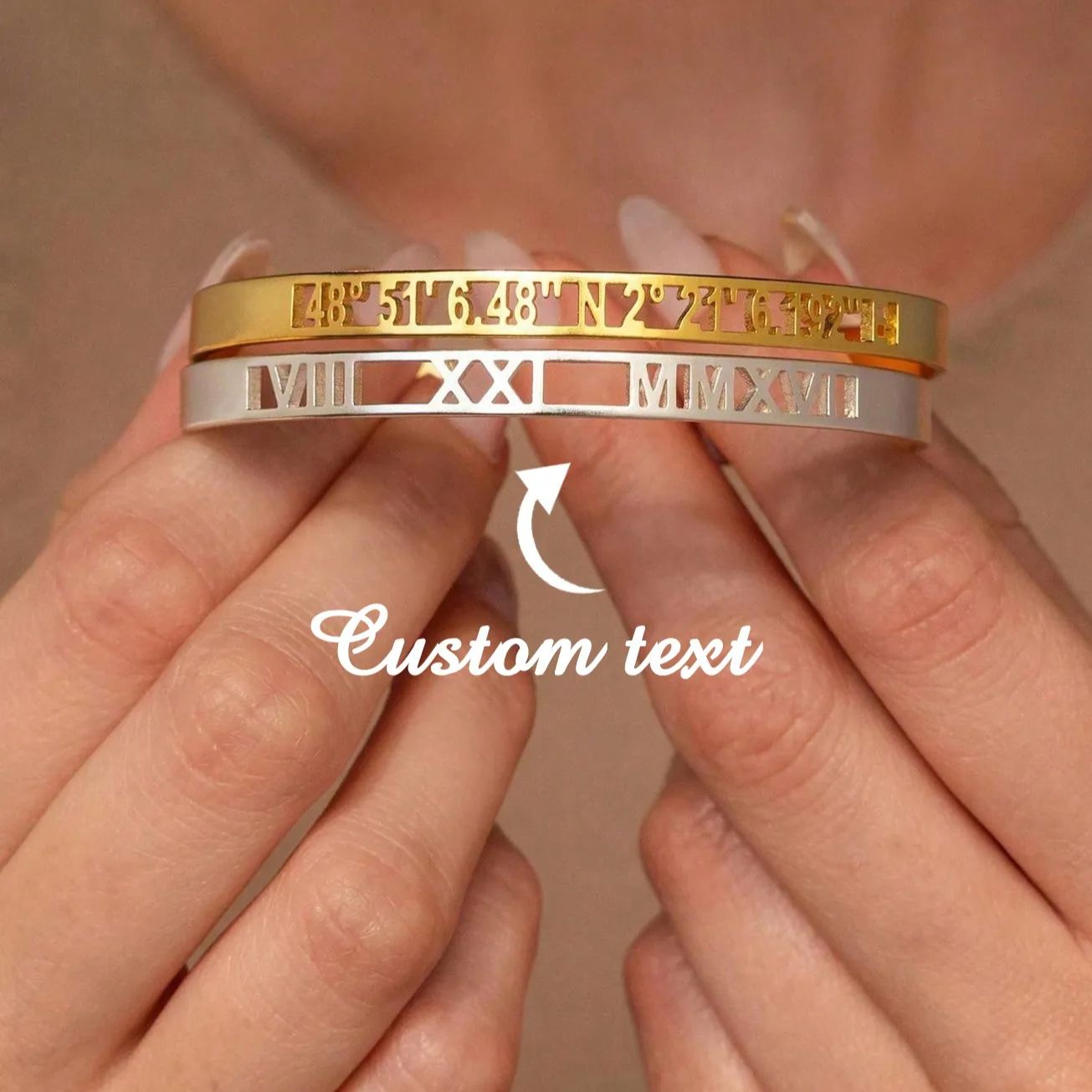 Coordinates Bracelet - Niestandardowe daty współrzędne bransoletki z cyframi
