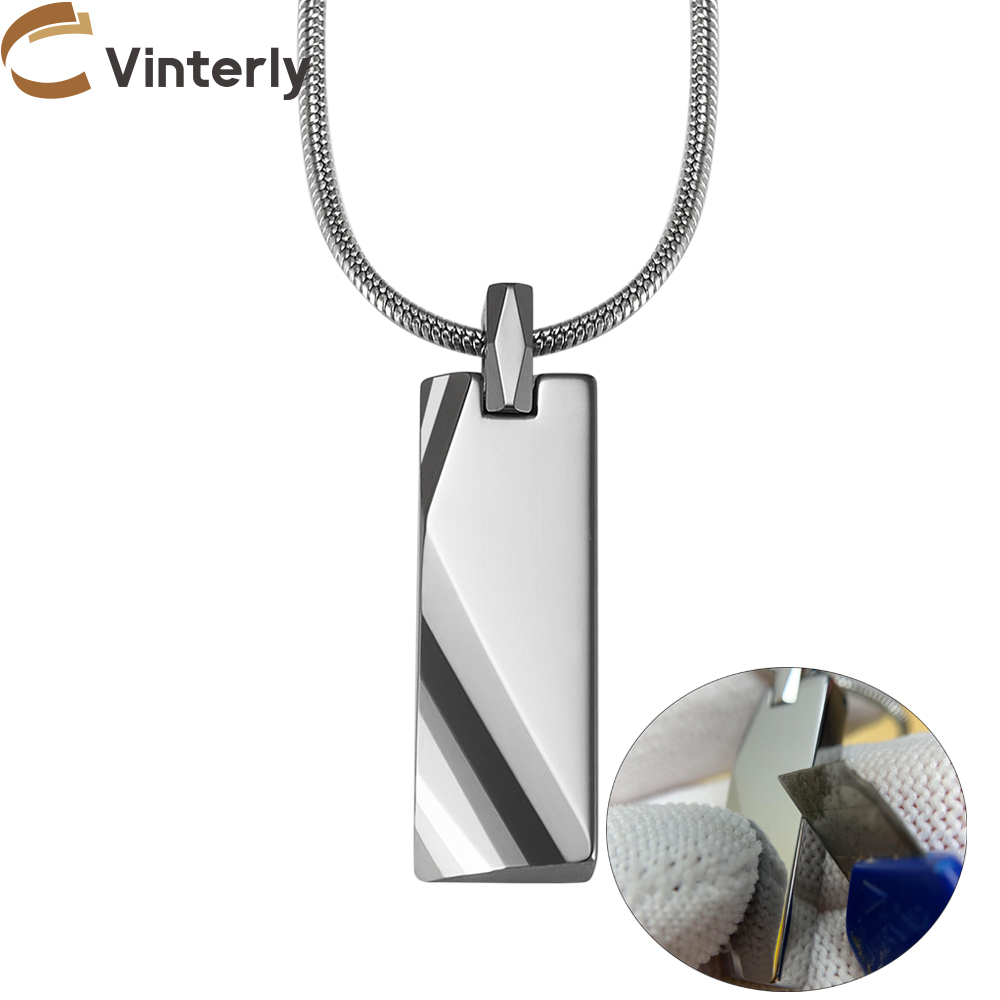 Name Necklace Custom - Wisiorki z węglika wolframu męskie spersonalizowane