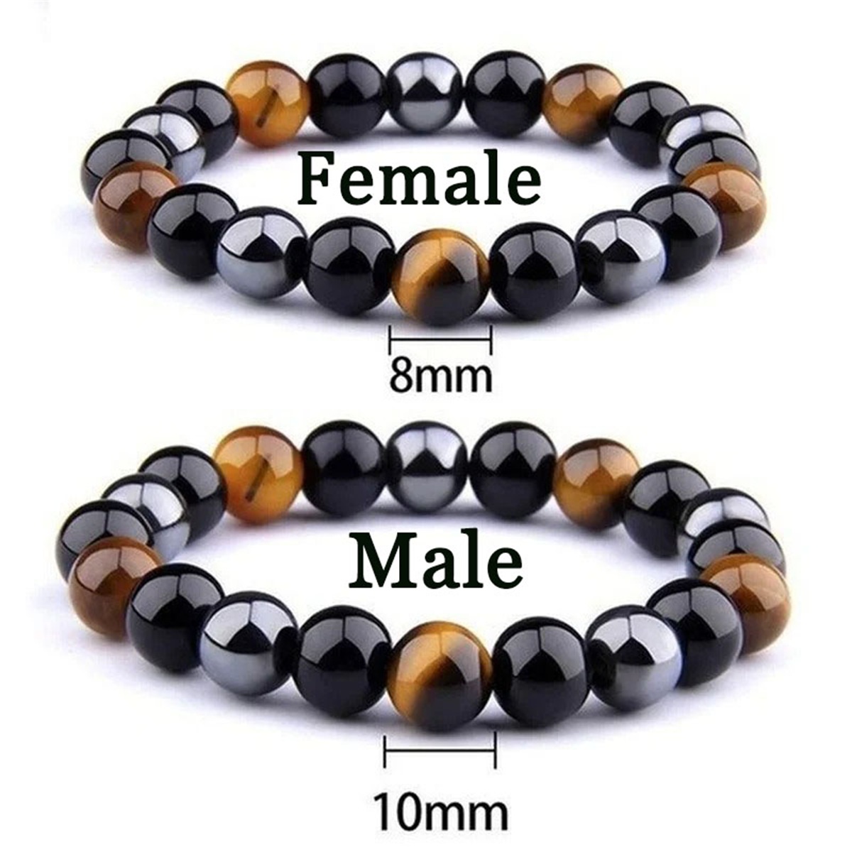 Coordinates Bracelet - Męskie bransoletki magnetyczne Hematyt Tygrysie Oko