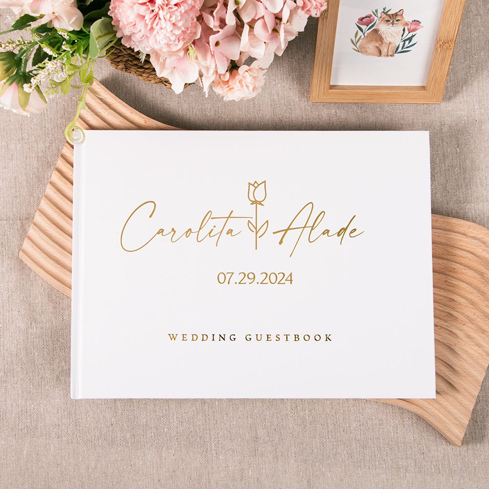 Custom Photo Book - Niestandardowa księga gości weselnych Spersonalizowana księga