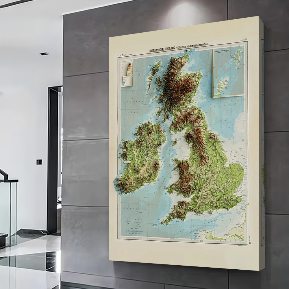 Mapa 3D z reliefem z 1922 roku – Custom Map Poster recenzja i cena