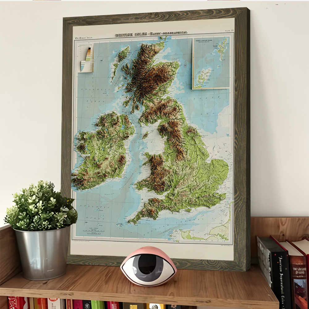 Mapa 3D z reliefem z 1922 roku – Custom Map Poster recenzja i cena