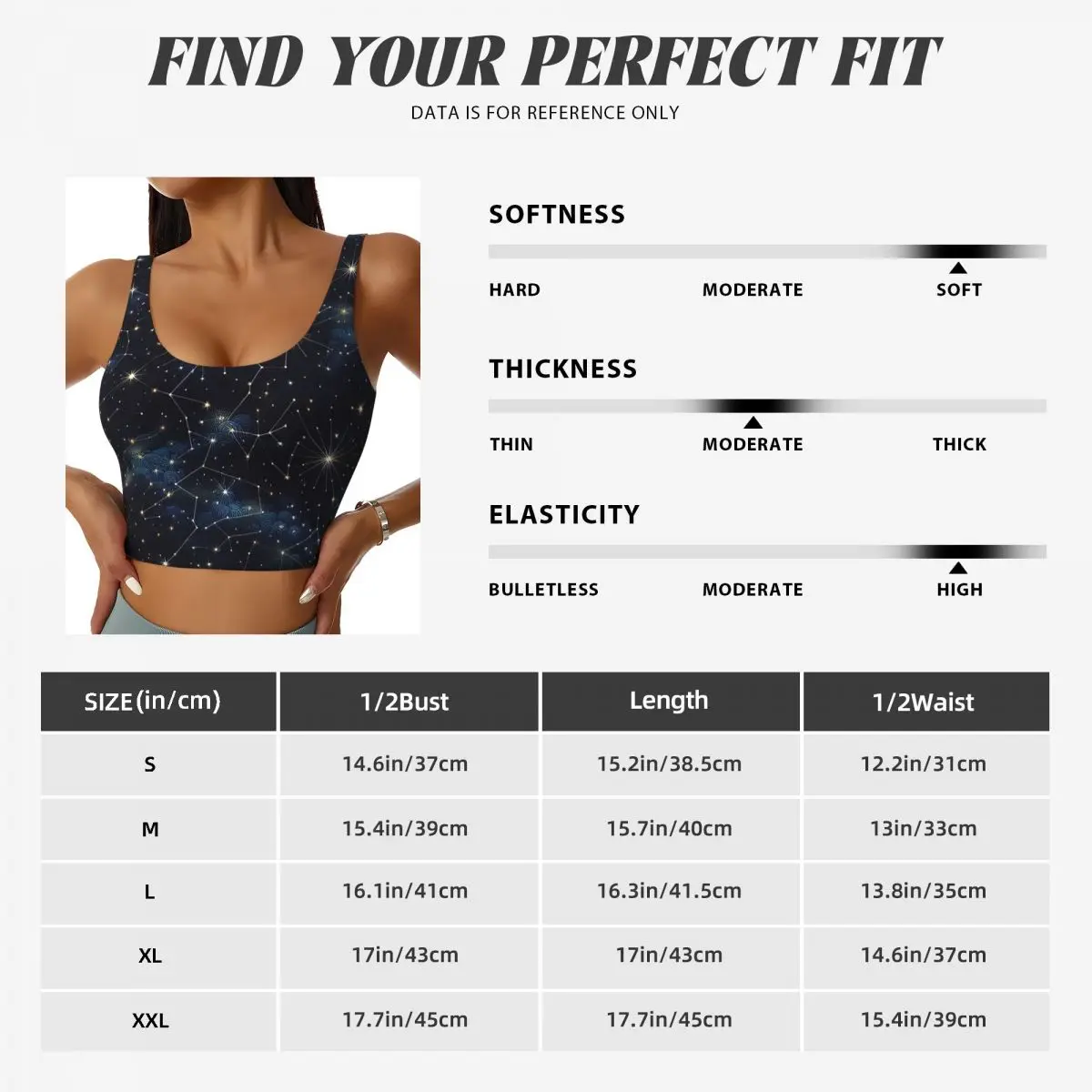Damskie sportowe topy/biustono – Custom Night Sky recenzja i cena