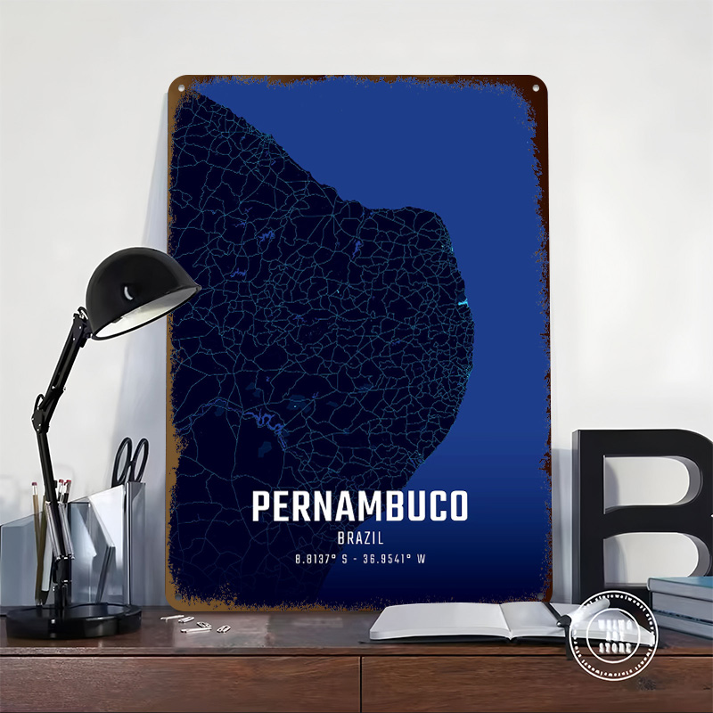 Mapa Pernambuco Midnight City  – Custom Map Poster recenzja i cena