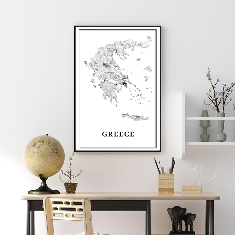Grecja mapa drogowa plakat cza – Custom Star Map recenzja i cena