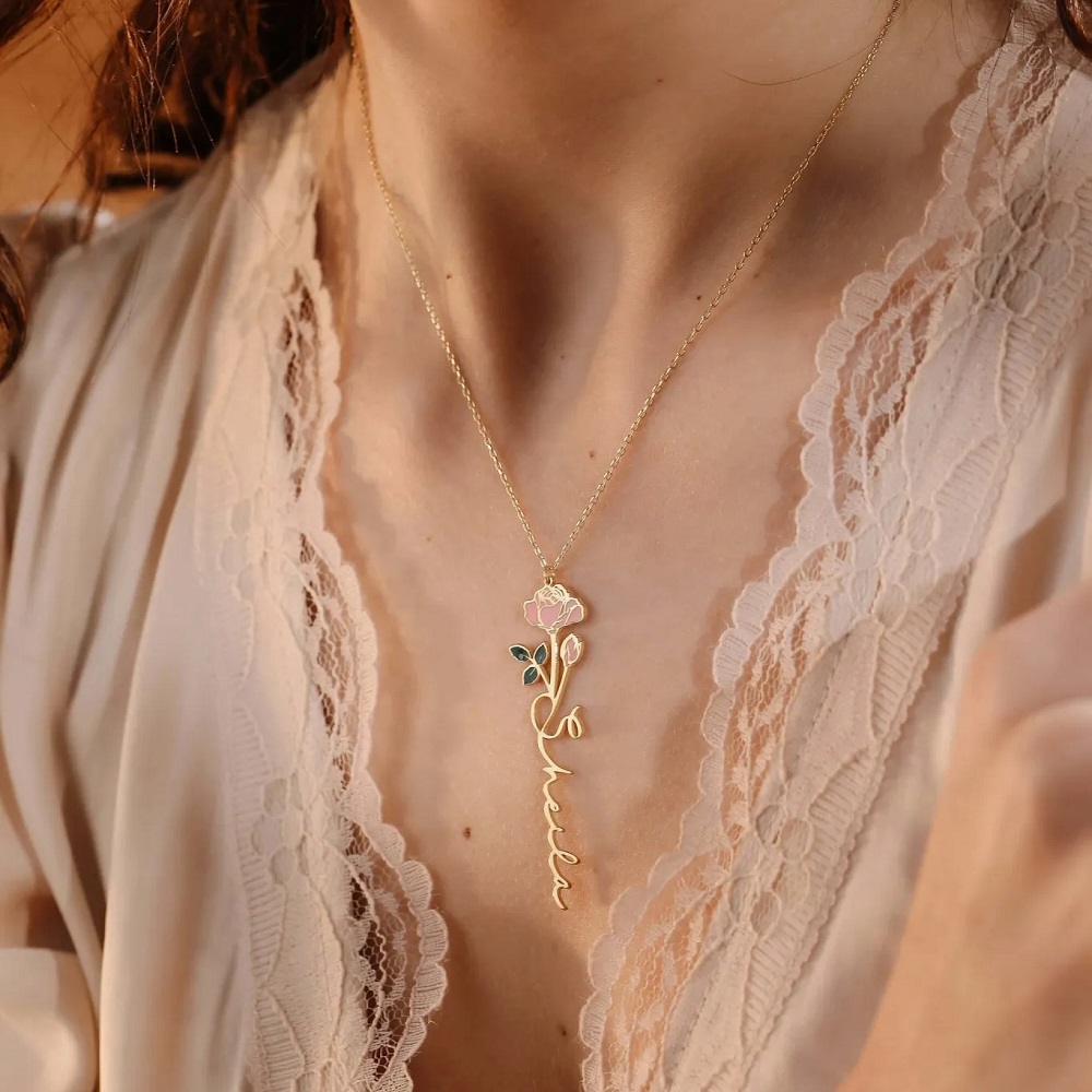 Spersonalizowany naszyjnik z i – Birth Flower Necklace recenzja i cena
