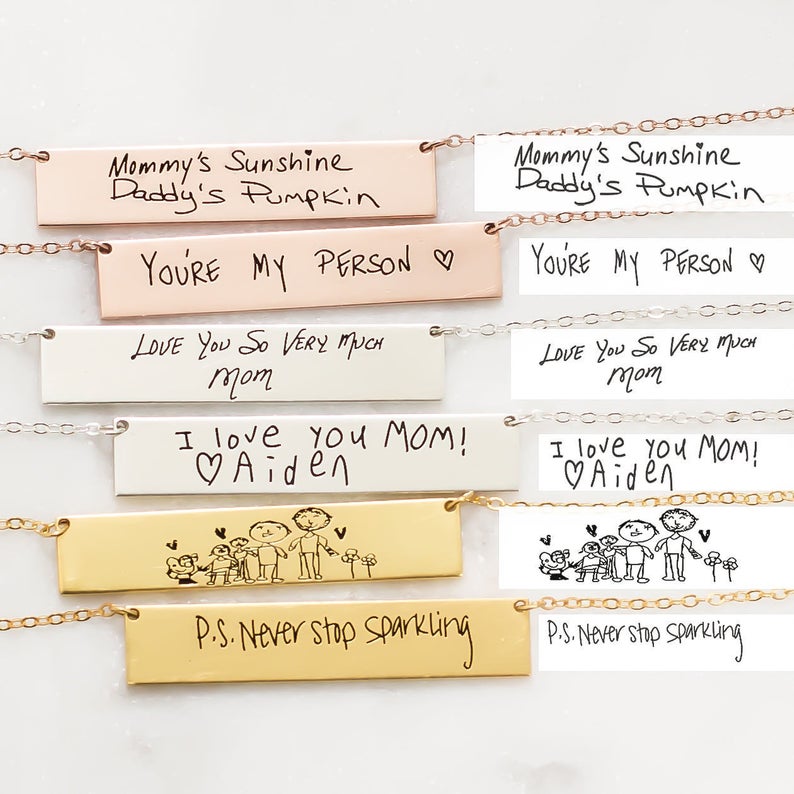 Spersonalizowane niestandardow – Handwriting Necklace Bar recenzja i cena