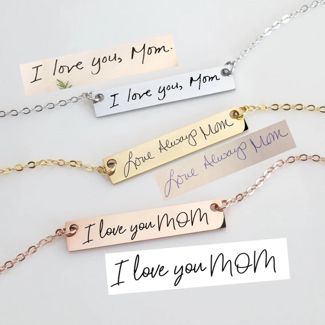 Rzeczywisty naszyjnik tabliczk – Handwriting Necklace Bar recenzja i cena