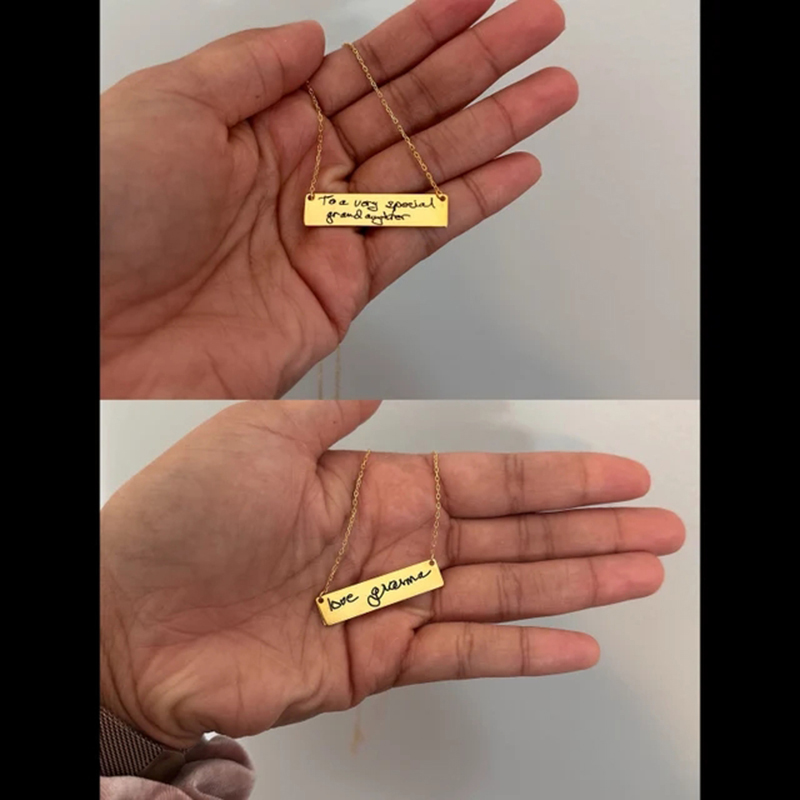 Niestandardowy naszyjnik z imi – Handwriting Necklace Bar recenzja i cena